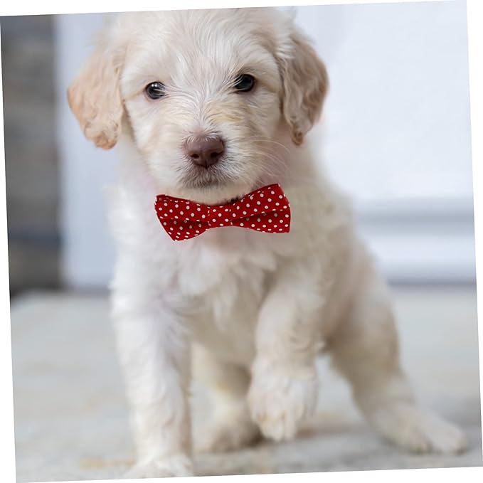 MERRYHAPY 1pc Adjustable Bow Tie Dog Collar for Comfortable Removable Bowtie for Birthday Parties and Daily Wear