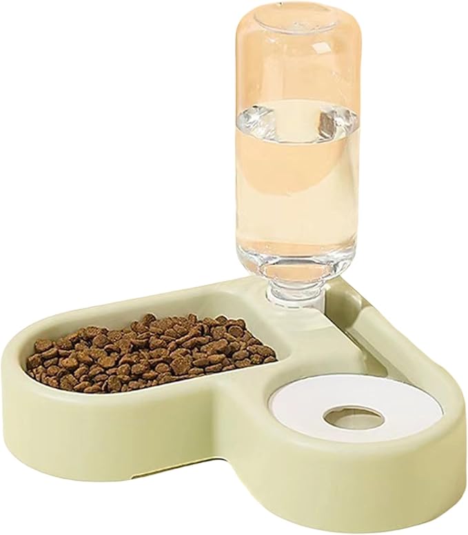 TiaoBug Pet Automatic Water Feeder and Food Bowl Gravity Auto Refill Waterer Feeder for Dogs Cats Green One Size
