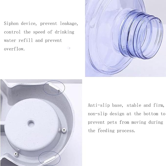 3.8L Unplugged Automatic Pet Feeder Large Capacity Water Food Holder Dog Drinking Bowl Pet Gravity Water And Food Dispenser Supply Accessories Pet water dispenser (Water dispensers)