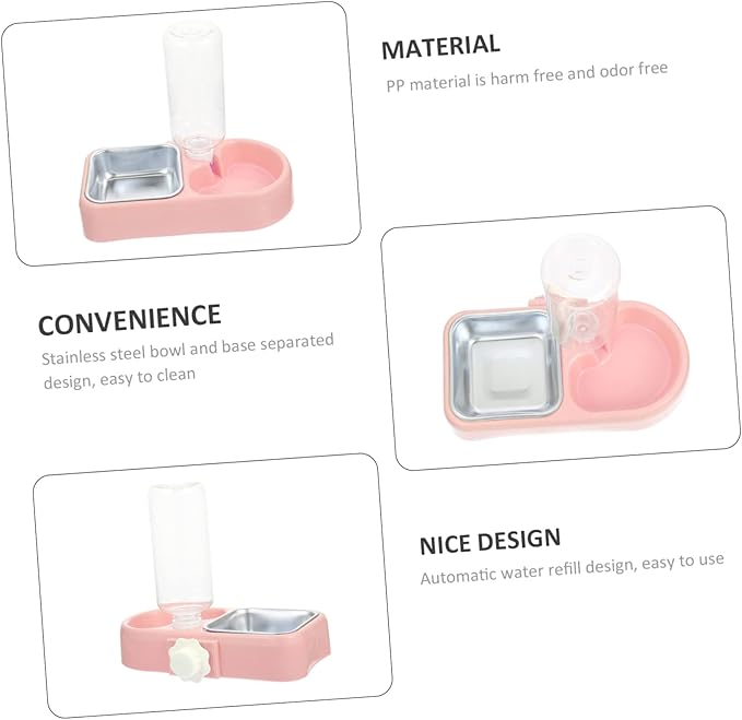 1set Hanging Pet Feeder Automatic Food Water Dispenser for Cats Dogs Detachable Design for Cage Use Convenient Dual Feeding