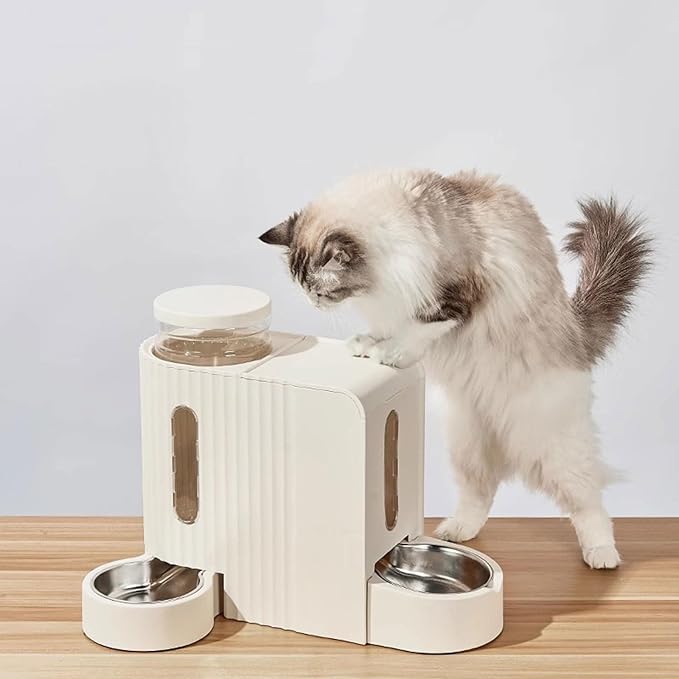 Pet Feeder Automatic 2-in-1 Pet Feeder Drinker and Feeder All-in-One 3L Worry-Free for Short Trips Suitable for Dogs Cats Rabbits Pets Supplies(Green)