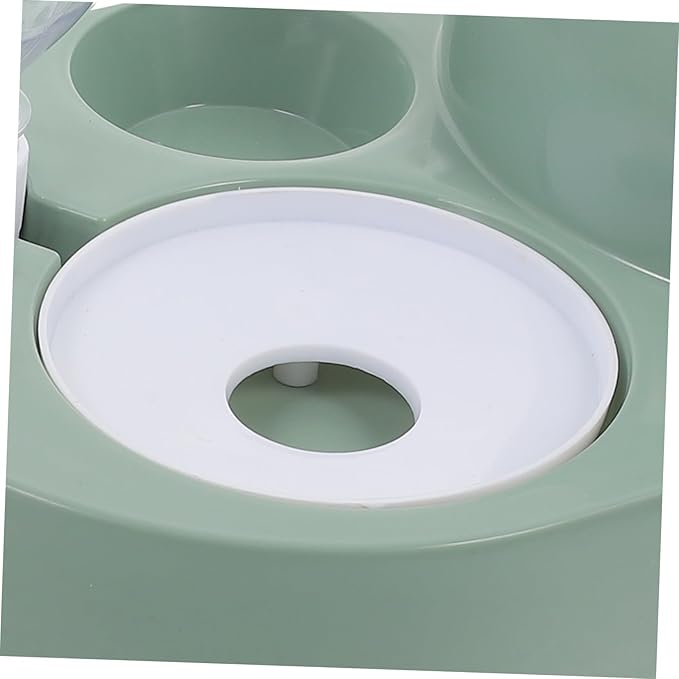 Automatic Pet Feeder and Water Dispenser Durable Dual Bowl and Cats Bite-Resistant with Stainless Steel for Home Use Dark Green Color