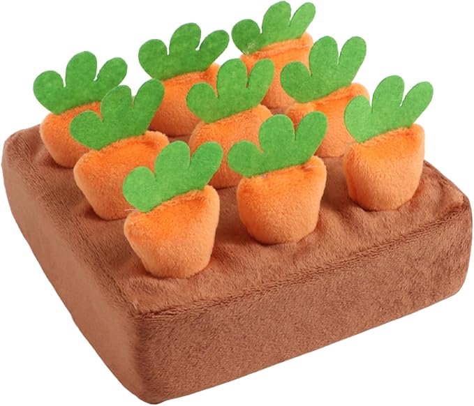 Dog Snuffle Mat - Puzzle Treat Toy with Carrots, Puppy Enrichment Mats for Mental Exercise, Boredom Reduction Accessory, Pet Activity Mat with Fun Challenge, Indoor Training Tool for Home Use