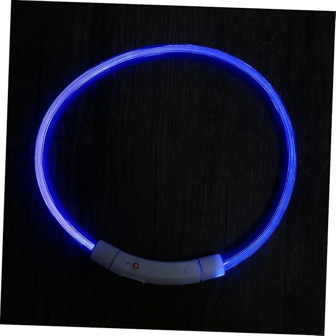 ibasenice Led Dog Collar Rechargeable Glowing Pet Collar Silicone Material Night Safety