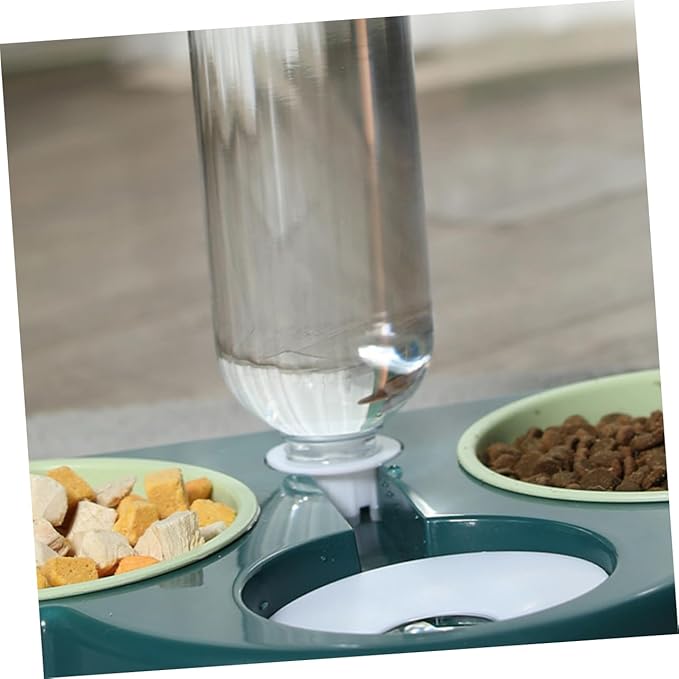 POPETPOP Pet Food Dispenser Detachable Water Bowl Automatic Feeder for Cats and Dogs Cloud-Shaped Design Convenient Dual Food and Water