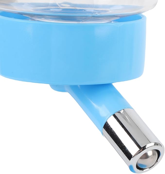 Tnfeeon Adjustable Height Pet Standing Water Dispenser Feeder, 17oz Capacity Automatic Water Bowl with Detachable Bottle for Puppies and Small Dogs, Plastic Base 9.8x7.1 Inches (Blue)