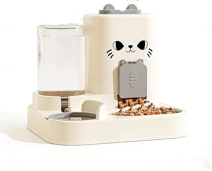 Automatic Water and Food Dispenser for Pets, Cats, and Dogs.Dry and Wet Separation, Automatic Addition