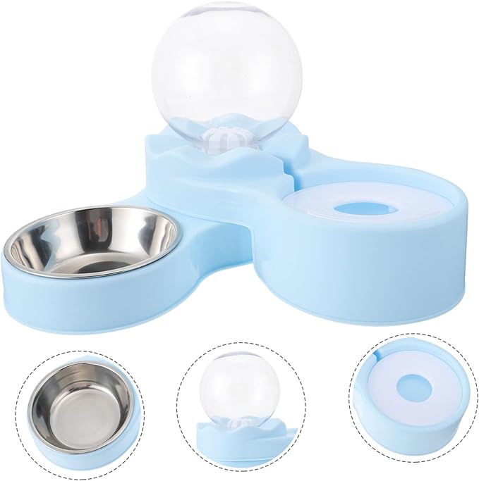 Happyyami Automatic Cat Bowl Dispenser Food Bowls Large Capacity Water Bottle Pet Water Feeder