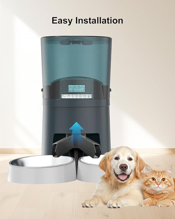 Cat Food Splitter Compatible with PetSafe Smart Feed, 2 Way Pet Meal Splitter, Dog Food Dispenser Easy Install and Balanced Feeding