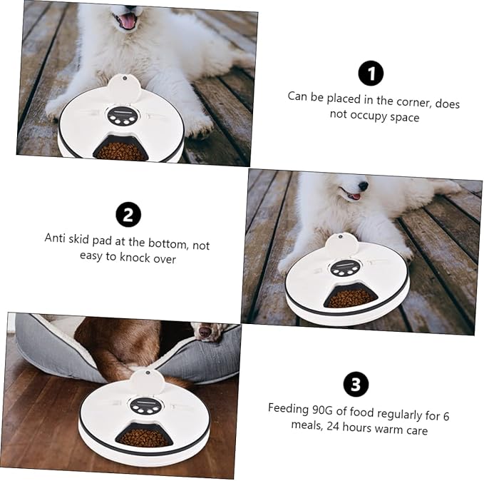 Smart Timing Pet Feeder Detachable Bowl Auto Dog Food Dispenser Easy Clean Space-Saving Design