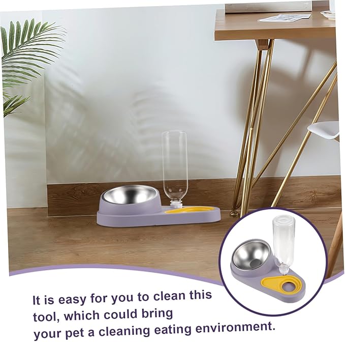 Hemoton Automatic Pet Feeder Water Dispenser Cat Dog Bowl Pet Feeders for Dogs Cats Home