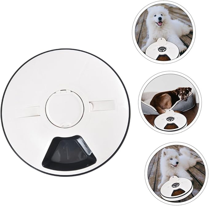 BESPORTBLE Timed Auto PET Feeder 6-Meal Automatic PET Food Bowl for Cats and Dogs Adjustable Portion Control
