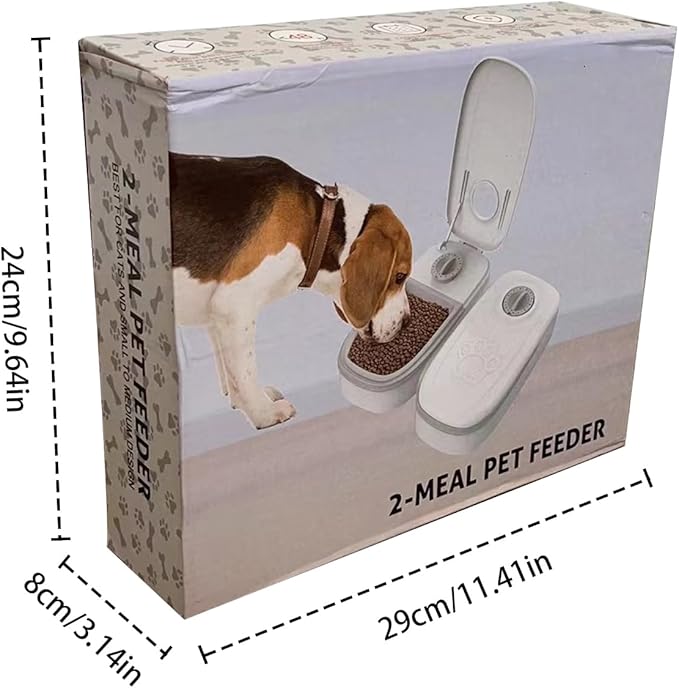 Automatic Dog Feeder | 350ml Timed Non Slip Detachable - Pet Feeder Dog Food Storage Container | for Treat Snack Meals Puppy Small Medium Large Breed Indoor Outdoor Apartment Balcony