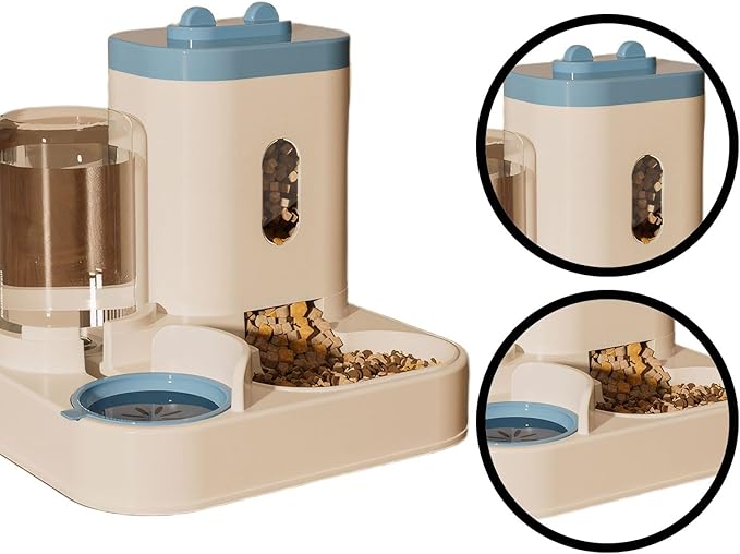Automatic Pet Feeder with Water Dispenser - Self-Feeding Station for Cats and Dogs, Ideal for Home or Travel Use