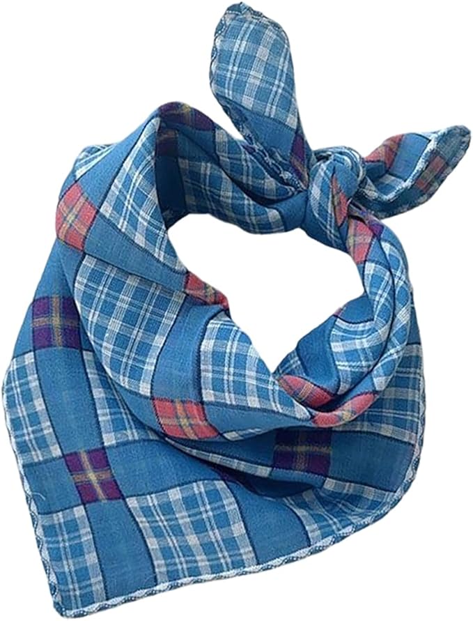Double Layers Two Tones Dog Cotton Square Bandana Bibs Scarf Kerchief for Small Medium Dogs Boy or Girl - DCB23 B&W