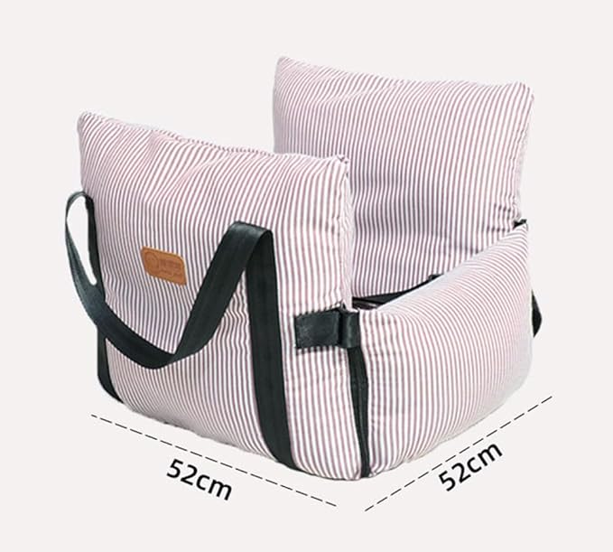 Pets Travel Carrier Bed,Puppy Car Bed with Safety Leash,Detachable Washable Dog Booster Car Seat Under 22 lbs,Easy Installation,B