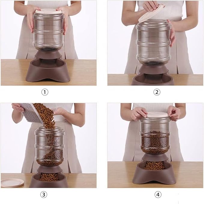 3.8L Automatic Pet Water Dispenser & Feeder for Cats and Dogs, Large Capacity, Non-Skid Base