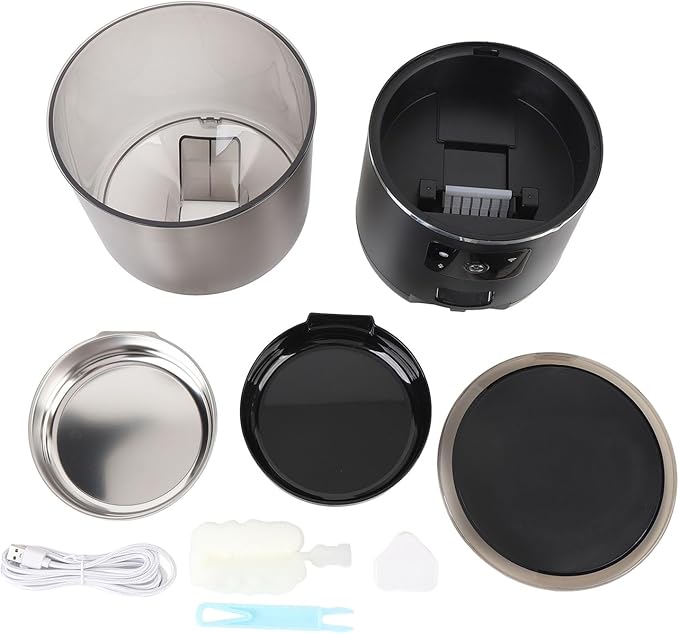 Automatic Cat Feeders, 4L Timed Cat Dry Food Dispenser, WiFi Automatic Dog Feeder, USB Auto Pet Food Dispenser with APP for Cats Dogs (Black)