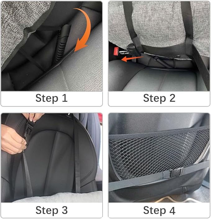 Dog Car Seat, Adjustable Safety Leash Premium Cloth Pet Seat with Comfortable Cotton Fill, for Small Medium Large Dogs Cats Cars SUVs Trucks Home Use (Single)