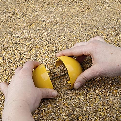 Lixit® Chicken Feeder Treat Ball Toy - Chicken Coop Peck Toy - Chick Slow Feeder and Enrichment Ball (Yellow, 1 Pack)