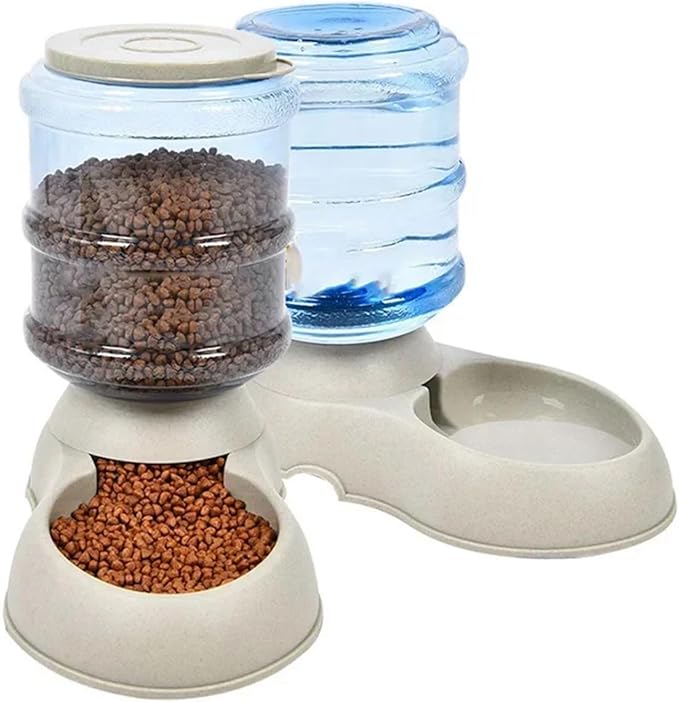 3.75L Large Automatic Feeder Drinker Dispenser Pet Bowl Dish(Drinker Gray)