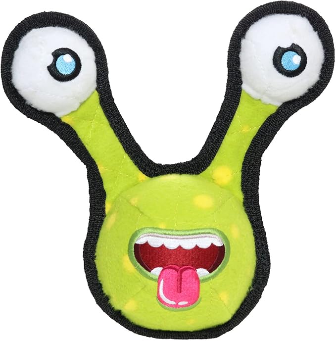 TUFFY® - World's Tuffest Soft Dog Toy - Alien - Multiple Layers. Made Durable, Strong & Tough. Interactive Play (Tug, Toss & Fetch). Machine Washable & Floats. (2 Eye, Large 2 Pack)