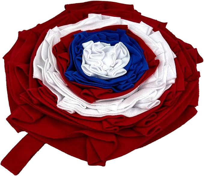 Dog Snuffle Mat for Cats and Puppies, Slow Feeding Training Toy with Anti-Slip Bottom, Soft Fleece Treat Nose Work Pad 45x45cm (A01)