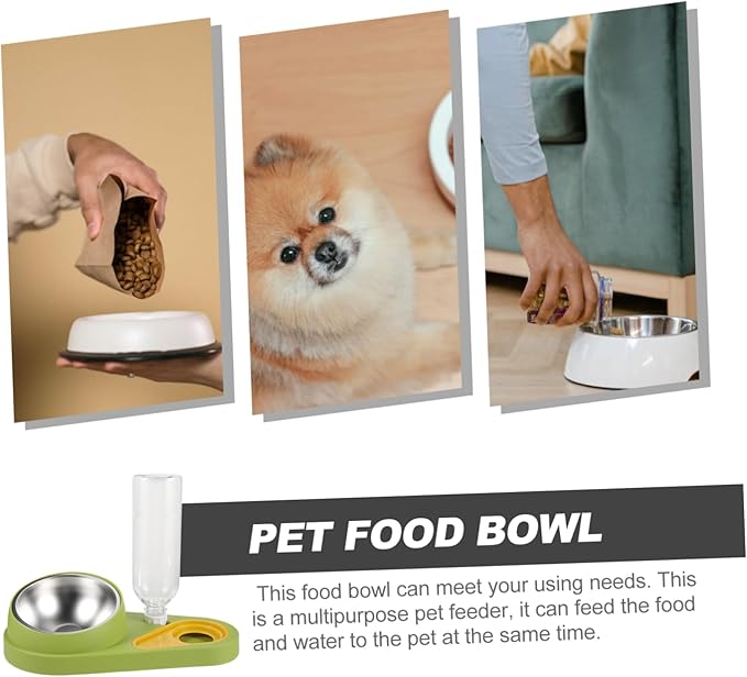 YARNOW Dog Cat Bowl Feeder Automatic Pet Feeder Gravity Refill Compact Design