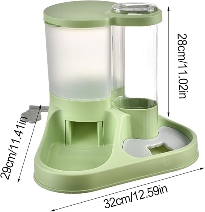 Cat Food Dispenser, Transparent 2 in 1 Food and Water Feeder, Automatic Cat Feeder, Transparent Feeding Tool for Cats, Dogs, and Other Animals (A)
