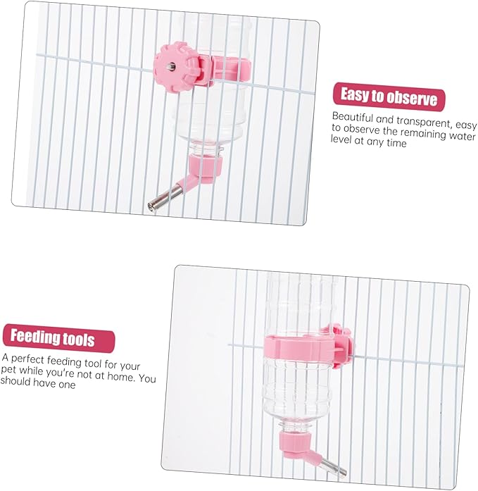 Automatic Water Feeder for Dogs 473ml Capacity Pink Pet Drinking Fountain