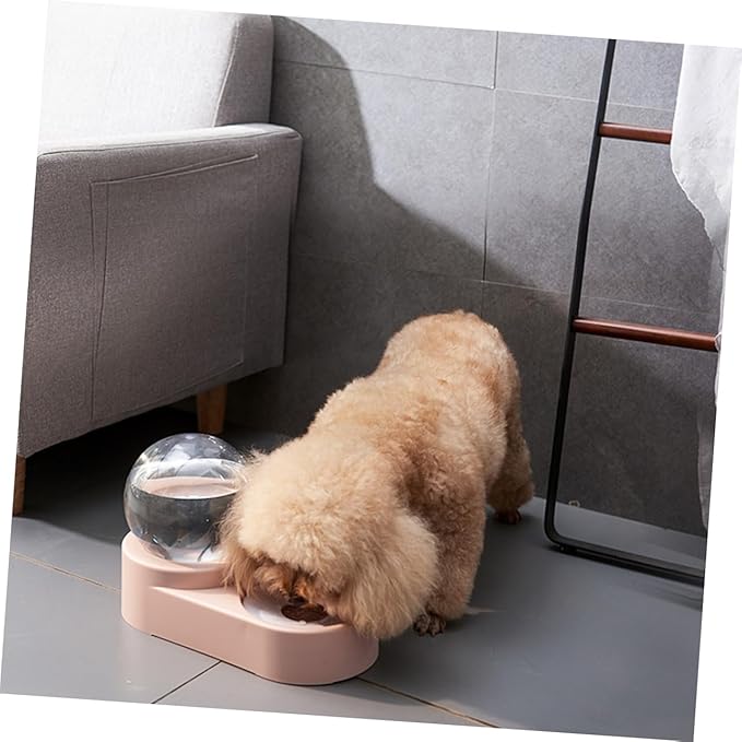 Happyyami Automatic PET Water Feeder Double Bowls Stainless Steel Cat and Dog Water Dispenser Non-Slip PET Drinking Tool for Cats and Dogs Easy to Clean for Home Use