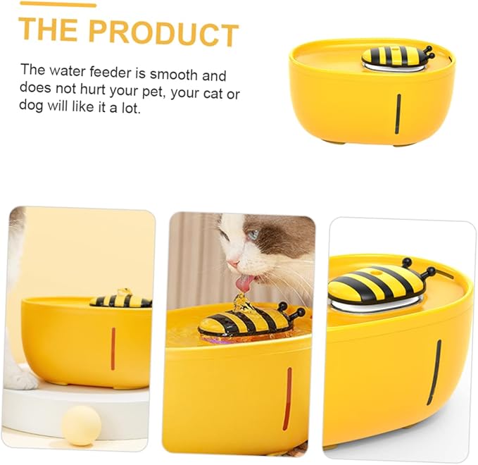 SUPVOX Automatic Pet Water Dispenser Capacity Portable and Lightweight Design for Cats and Dogs Honey Bee Water Feeder for Continuous Hydration