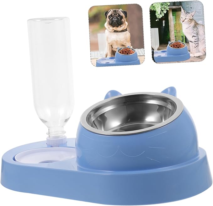 BESPORTBLE Automatic PET Feeder and Water Dispenser for Dogs and Cats Dual Bowl Design Plastic Non-Slip Base for Pets at Home or Travel