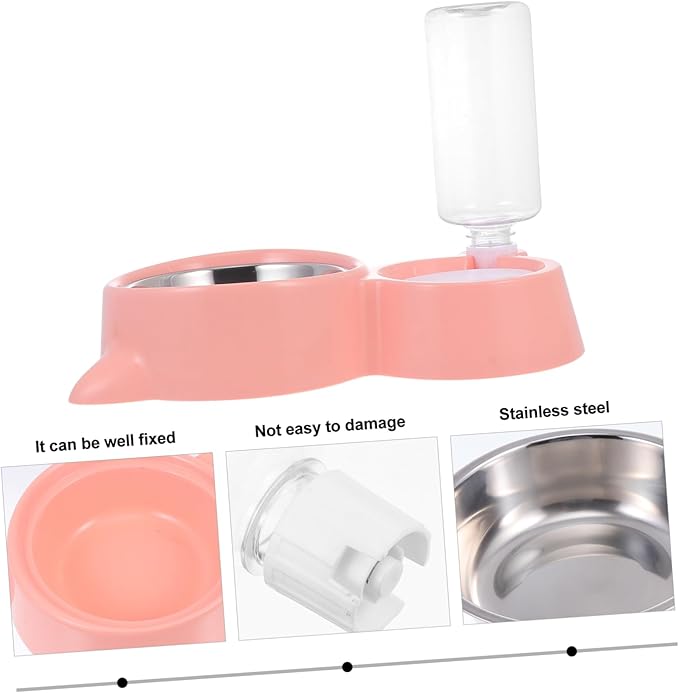 GANAZONO 1pc Automatic Pet Water Feeder Bowl Cat Dog Food Dispenser Easy to Detachable Design for Home Use Cat Ear Shape