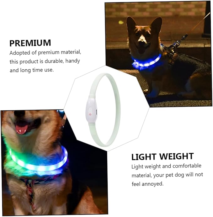 USB Rechargeable LED Pet Dog Collar Flashing Night Safety Collar Durable and Reusable for Dogs Pet Owners