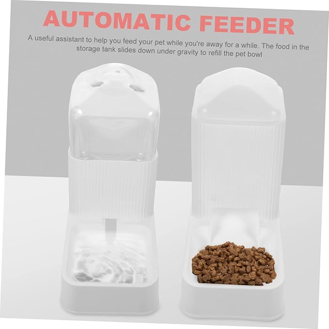 Totority 1set Automatic Cat Feeder Dispenser Pet Water Holder -fed Design for Cats and Dogs Elegant Feeder and Water Bowl Convenient