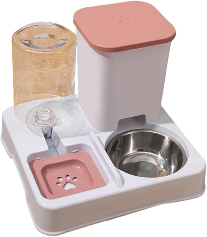 Stainless Steel Food Bowl Pet Feeders and Water Dispenser Nonslip Design Great for Cats Dog Home Travel Use Automatic Feeder Dog with Water Dispenser Stainless Steel Pet