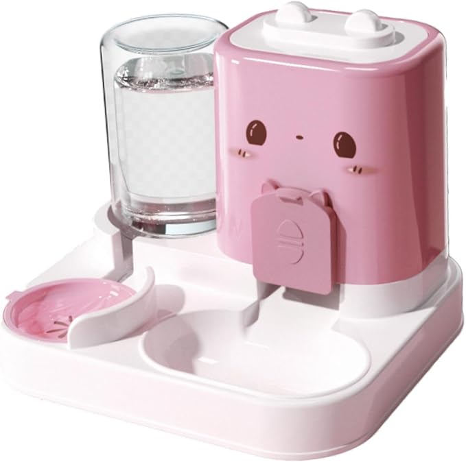 2 in 1 Automatic Pet Feeder and Water Dispenser Detachable Feeding Bowl for Cats and Small Dogs with 1800ml Food Capacity-