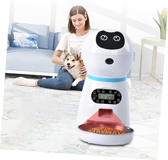 Kisangel 1set Intelligent Cat Feeder Digital Timer Automatic Pet Food Dispenser for Timed Feeding Capacity and Continuous Food Supply for Cats and Dogs