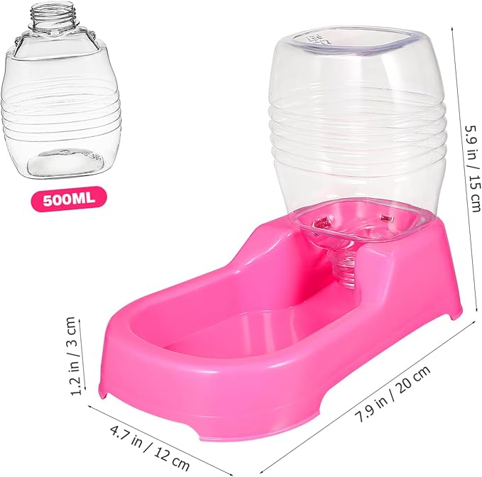 Pink Pet Water Feeder Bowl for Dogs and Puppies Safe Environmental Material Stable Non Tip Design Convenient Automatic Water Supply for Home and Pet Shops