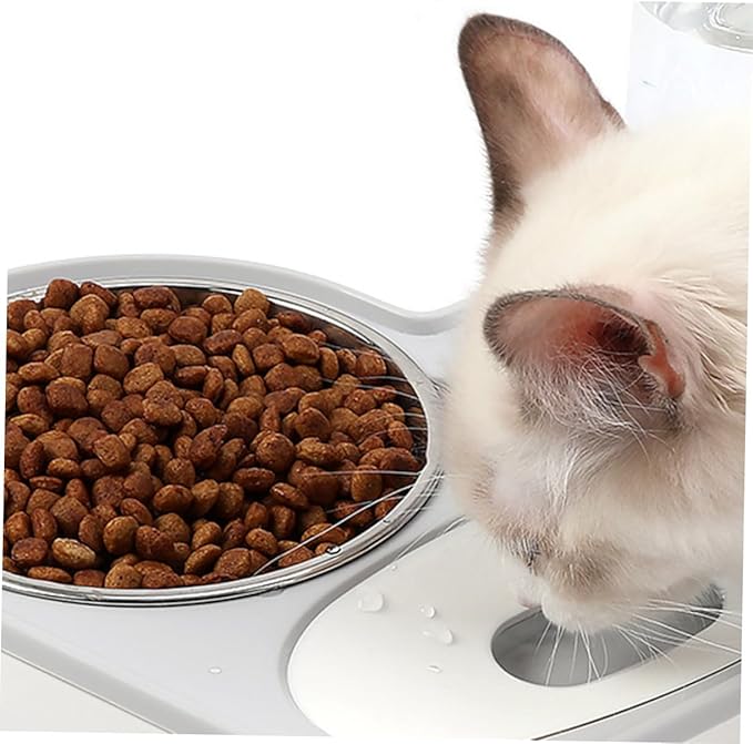 Heart Shape Automatic Dog Water Bowl Dispenser Refillable Pet Water Feeder Stainless Steel Grey