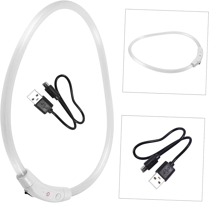 KESYOO LED Rechargeable Glow Collar for Dogs and Cats USB Charging Pet LED Light Up Collar Stylish Eye Catching Design for Pets Durable Tube for