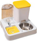 2IN1 Automatic Feeder for Small Dog Cats Food Double Bowl Food Container and Water Dispenser Pet Dishware Automatic Dog with Water Dispenser Stainless Steel Pet