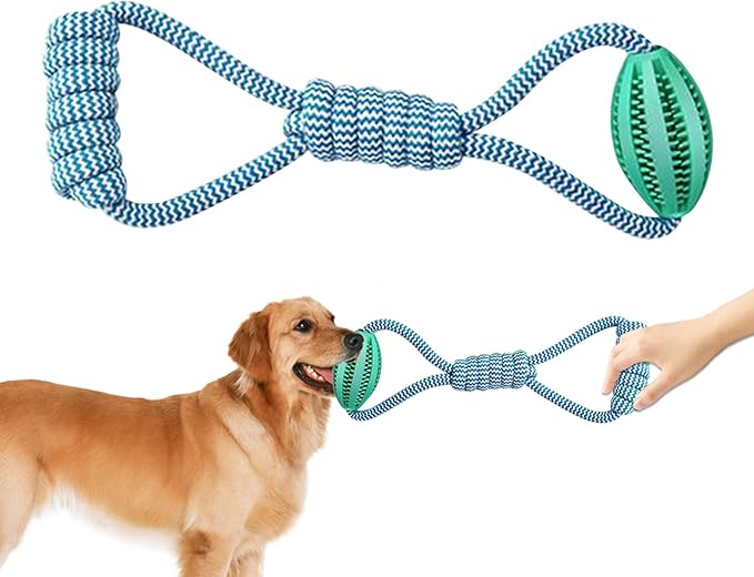 Dog Rope Ball Toy - Large Breed Dog Toy | Pet Interactive Rope Ball | Ropes Balls Dogs Large Breed | Interactive Food Dispenser String | Cotton Knot, Pet Chew Supplies for Easy Throwing