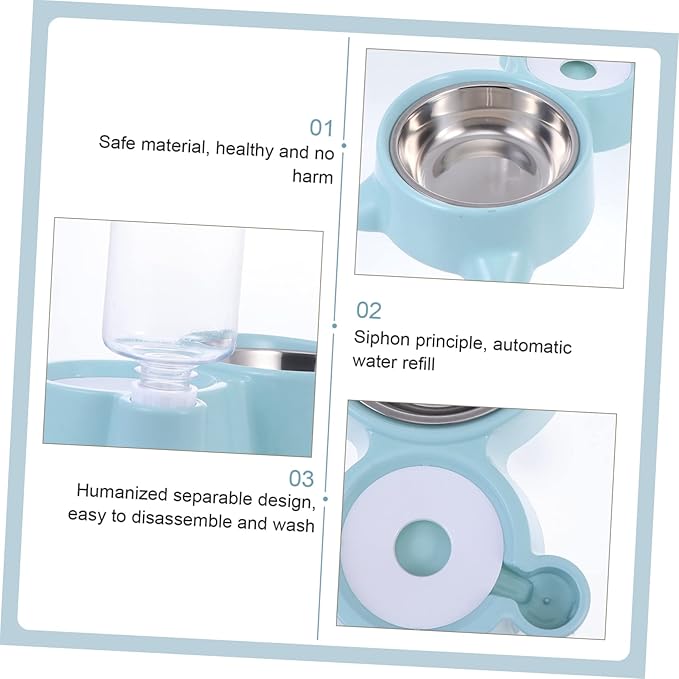 1pc Automatic Pet Feeder and Water Dispenser Bowl -Spill Feeding Non- Design for Comfortable Dining