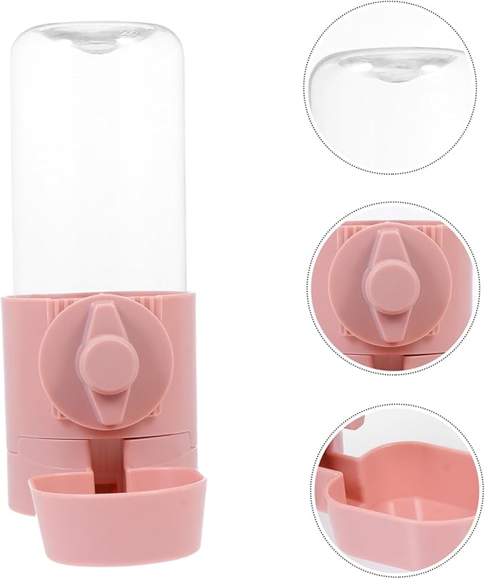 Hanging Automatic Pet Water Feeder for Dogs Cats Rabbits Capacity Compact Design Easy to Install Drinking Device Pink