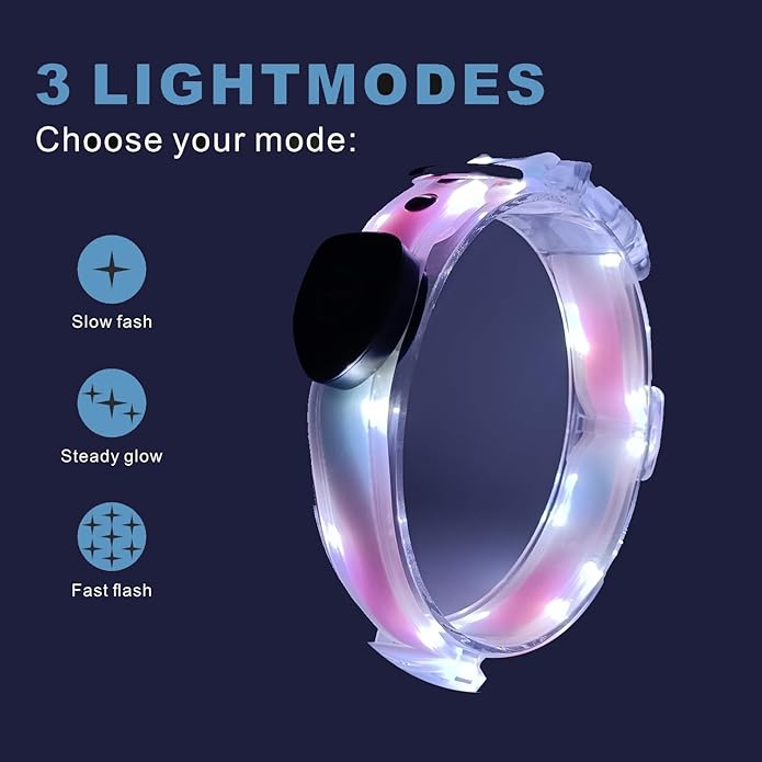 Dog Collar, Waterproof Lighted Safety Collar for Small Medium Large Dogs