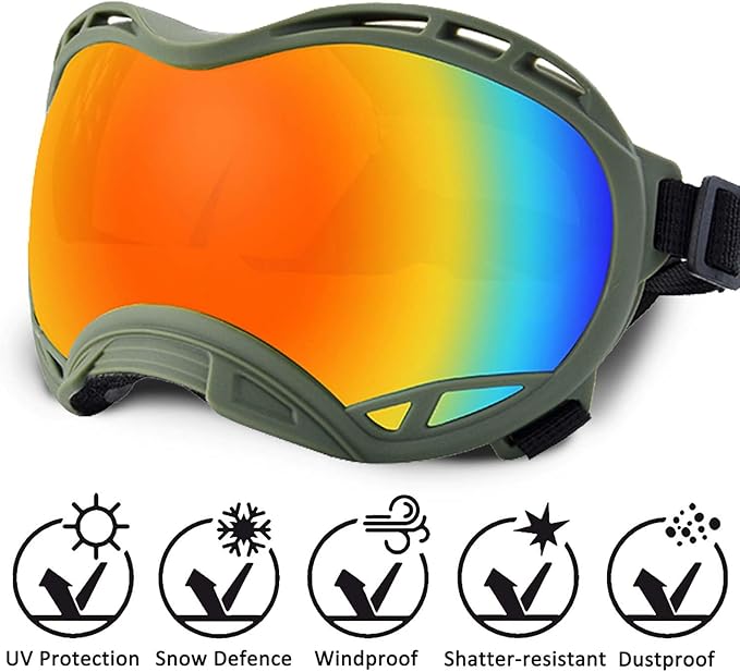 Dog Sunglasses,Doggles Anti-UV Protection,Pet Sunglasses with Adjustable Strap,Suitable for Motorcycle Car Driving Bike Riding Hiking Swimming Wind Dust Fog Dog Eye Protection