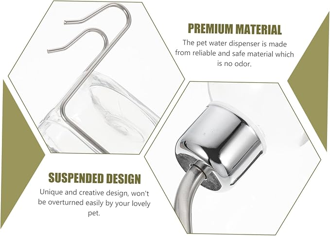 Balacoo Roller Ball Drinking Fountain Pet Water Bottle Automatic Dog Waterer Leak- Hanging Dispenser