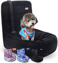 Dog Car Seat Pet Puppy Booster Seat Dog Travel Car Carrier Bed with Clip-On Safety Leash, Non-Slip Dog Safety Car Seat for Small and Medium Pets, Compatible with All Cars/Suvs